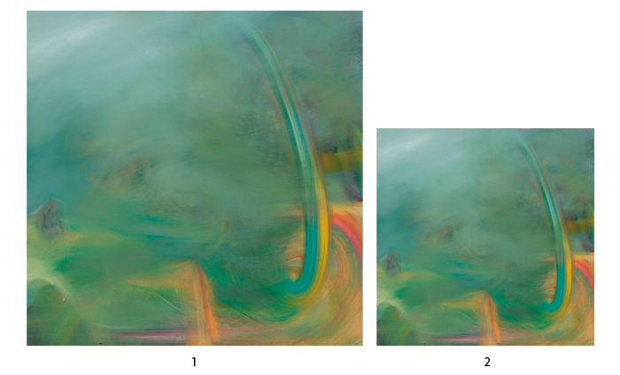 Artwork Stitch vs Single Shot Example